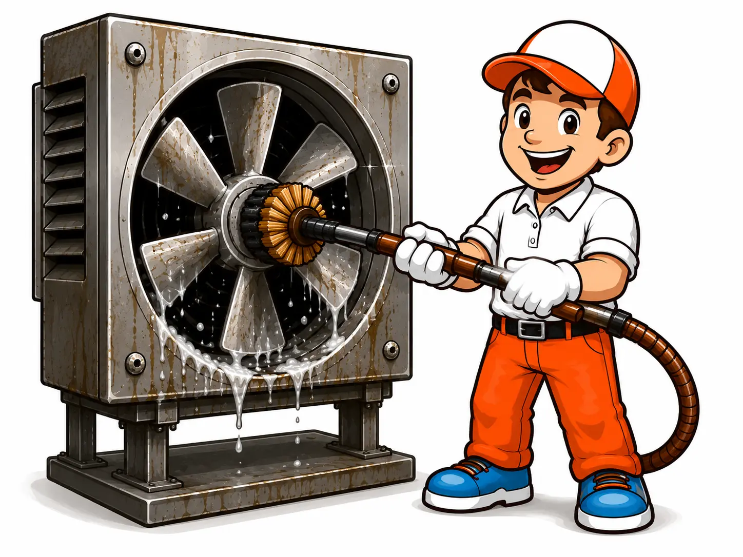 Commercial kitchen exhaust fan cleaning